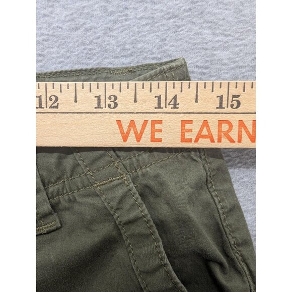 Tommy Hilfiger Pants Womens 2 Green Chino Ankle Crop Roll Tab Cotton Stretch - Picture 4 of 14